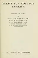 Book cover of Essays for college English
