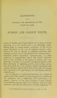 Book cover of Illustrations of the interest and importance of the study of cases of sudden and violent death