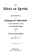 Book cover of Die Ṛbhu's im Ṛgveda ..