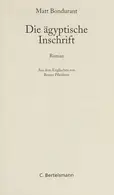 Book cover of Die ägyptische Inschrift