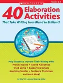 Book cover of 40 elaboration activities that take writing from bland to brilliant!