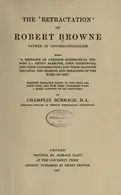 Book cover of The ' retraction' of Robert Browne, father of Congregationalism