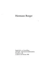 Book cover of Hermann Burger