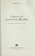 Book cover of Espera a la primavera, Bandini