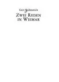 Book cover of Zwei Reden in Weimar