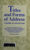 Book cover of Titles and forms of address