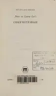 Book cover of Notes on Laurie Lee's Cider with Rosie