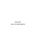 Book cover of Egypt and its monuments
