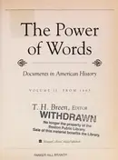 Book cover of The Power of Words: Documents in American History