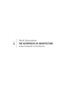 Book cover of The autopoiesis of architecture