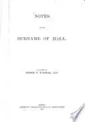 Book cover of Notes on the Surname of Hall
