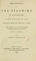 Book cover of The journal of the Pilgrims at Plymouth