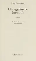 Book cover of Die ägyptische Inschrift