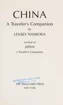 Book cover of China, a traveler's companion
