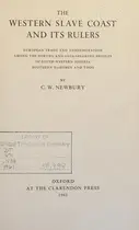 Book cover of The western slave coast and its rulers