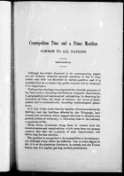 Book cover of Cosmopolitan time and a prime meridian common to all nations