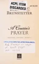Book cover of A cousin's prayer