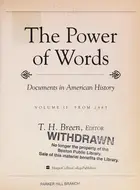 Book cover of The Power of Words: Documents in American History