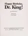 Book cover of Happy birthday, Dr. King!