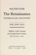 Book cover of The Renaissance, Studies in Art and Poetry