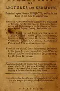Book cover of A Collection of lectures and sermons, preached upon several subjects, mostly in the time of the late persecution