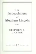 Book cover of The impeachment of Abraham Lincoln