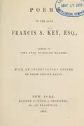 Book cover of Poems of the late Francis S. Key, Esq., author of "The Star spangled banner"