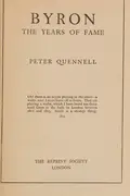 Book cover of Byron The Years of Fame