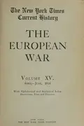 Book cover of The New York Times Current History : The European War. Volume XV