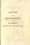 Book cover of Letters from Mrs. Elizabeth Carter, to Mrs. Montagu