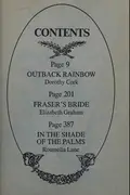 Book cover of Outback Rainbow - Fraser's Bride - In the Shade of the Palms