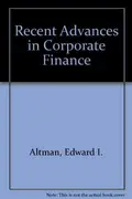 Book cover of Recent Advances in Corporate Finance