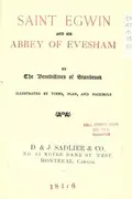 Book cover of Saint Egwin and his abbey of Evesham