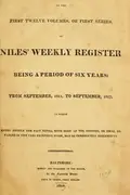 Book cover of General index to the first twelve volumes, or first series, of Nile's weekly register