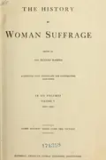 Book cover of History of Women Suffrage