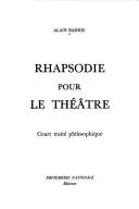 Book cover of Rhapsodie pour le théâtre