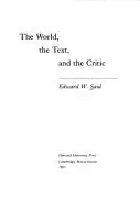 Book cover of The world, the text, and the critic