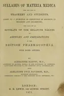 Book cover of Syllabus of materia medical for the use of teachers and students