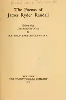 Book cover of The poems of James Ryder Randall