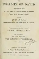 Book cover of The Psalmes of David, translated into divers and sundry kindes of verse ...