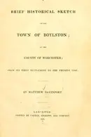 Book cover of A brief historical sketch of the town of Boylston