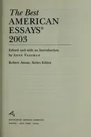 Book cover of The best American essays 2003