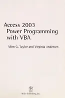 Book cover of Access 2003 power programming with VBA