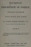 Book cover of Pausanias' Description of Greece, tr. into English with notes and index