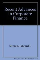 Book cover of Recent Advances in Corporate Finance