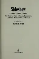 Book cover of Sideshow : ten original tales of freaks, illusionists, and other matters odd and magical