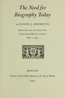 Book cover of The need for biography today