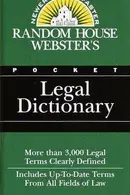 Book cover of Random House Webster's Pocket Legal Dictionary