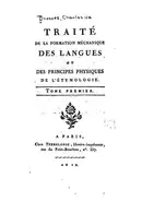 Book cover of Traité de la formation méchanique des langues et des principes physiques de l'étymologie ..