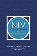 Book cover of NIV Study Bible, Fully Revised Edition, Personal Size, Leathersoft, Navy/Blue, Red Letter, Comfort Print